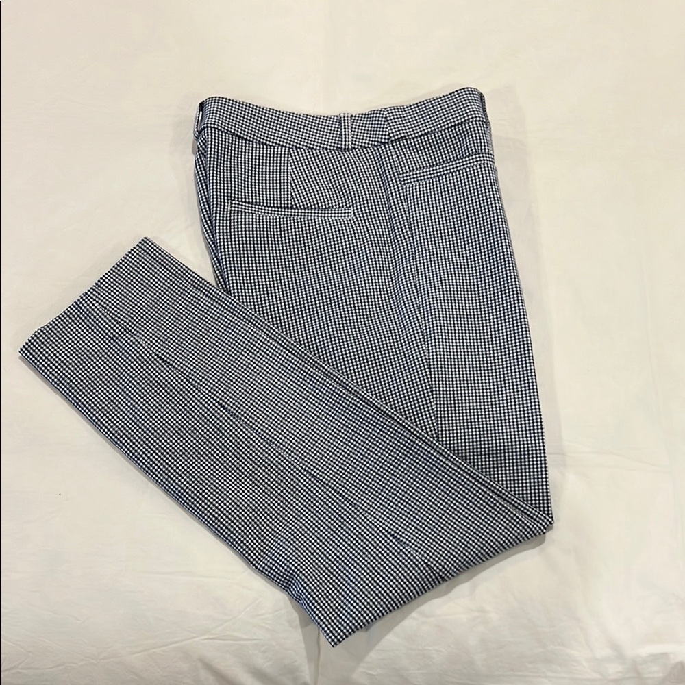 Banana Republic Blue, Black, and White Houndstooth high rise Sloan pant